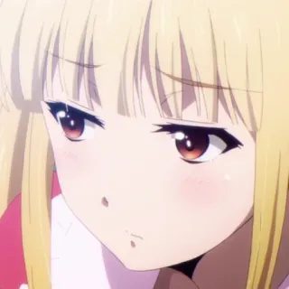 📱 Anime, Mädchen, Süß, Blonde Haare, Animiert telegram sticker