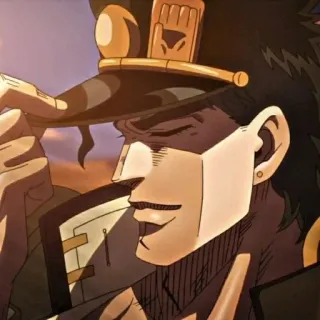 😁 Jotaro Kujo JoJo's Bizarre Adventure 애니메이션, 캐릭터, 죠죠, 죠타로, 멋진, 모자 telegram sticker