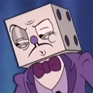 ❓ King Dice Cuphead Cuphead, King Dice, Cartoon, Würfel, Figur telegram sticker