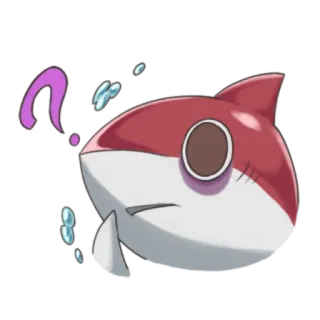 😀 requin, dessin animé, point d'interrogation, confus, mignon, animal telegram sticker