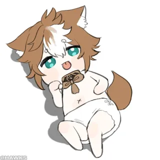 💠 anime, chibi, cartoon, cute, dog, fanart telegram sticker