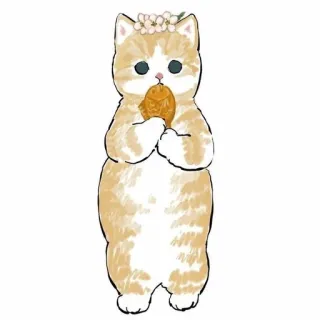 💗 kot, kociak, zwierzę, słodki, kawaii, kwiaty, rysunek telegram sticker