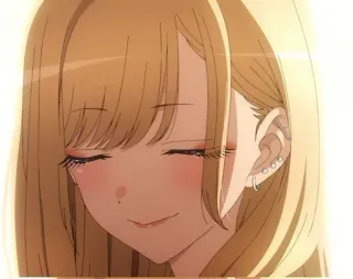 🌟 Anime, Meisje, Portret, Leuk, Blond, Vrouw whatsapp sticker