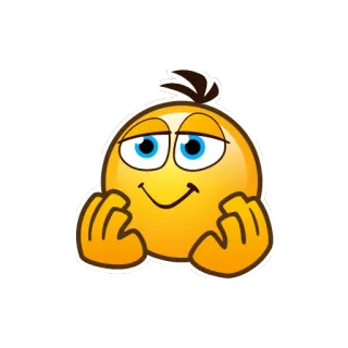 😏 emoji, yellow, smile, cartoon telegram sticker