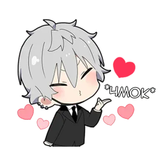 😘 *ЧМОК* Anime, Chibi, Serce, Pocałunek, Miłość, Kreskówka telegram sticker