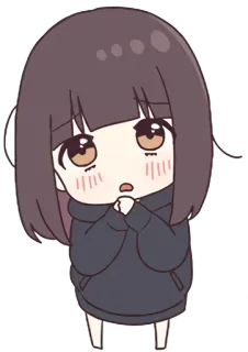 😳 Anime, Chica, Chibi, Lindo, Triste, Chica anime telegram sticker