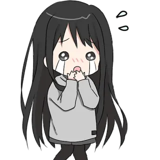 😢 Anime, Ragazza, Carino, Chibi, Piangente, Cartone animato telegram sticker