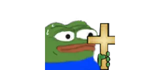 ✝️ Pepe the Frog pepe, rana, croce, religione, meme telegram sticker