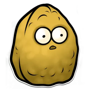 😦 Wall-nut Plants vs. Zombies วิดีโอเกม, วอลนัท, พืช, การ์ตูน, ซอมบี้, ป้องกัน telegram sticker