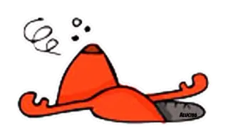 😵 Dessin animé, Vertige, Épuisé, Personnage, Plat, Orange telegram sticker
