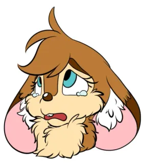 😢 triste, pleurs, dessin animé, animal, larmes, illustration telegram sticker