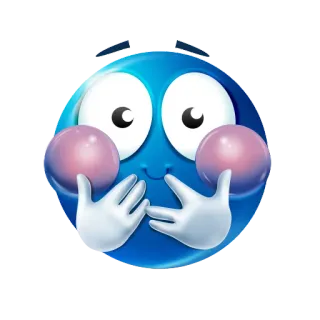 😊 emoji, blu, carino, arrossendo, cartoni animati telegram sticker