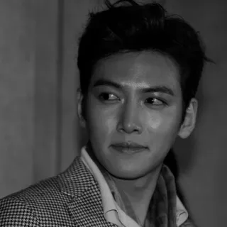 🗝 Ji Chang-wook 演员, 韩国, 男人, 肖像, 黑白, 名人 telegram sticker