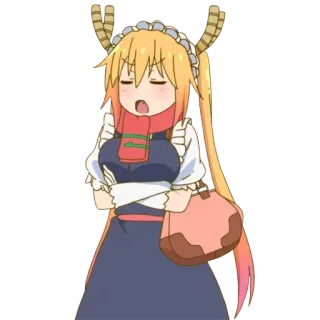 😠 Tohru Miss Kobayashi's Dragon Maid Аниме, Дракон, Горничная, Мультфильм, Персонаж, Тору telegram sticker
