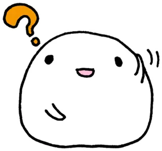 ❓ вопрос, капля, милый, каваий, мультфильм, персонаж, каракули whatsapp sticker