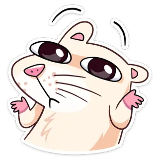 🤷‍♂️ แฮมสเตอร์, สัตว์, น่ารัก, สับสน, มีม, การ์ตูน telegram sticker