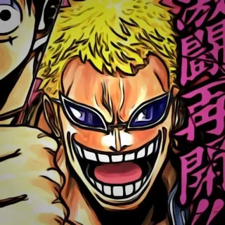 🦩 Donquixote Doflamingo One Piece อนิเมะ, วันพีซ, โดฟลามิงโก้, ตัวร้าย, มังงะ telegram sticker