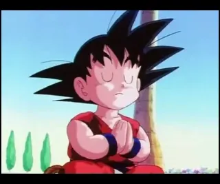 😌 Goku Dragon Ball 애니메이션, 명상, 선, 평화로운, 드래곤볼, 손오공 telegram sticker