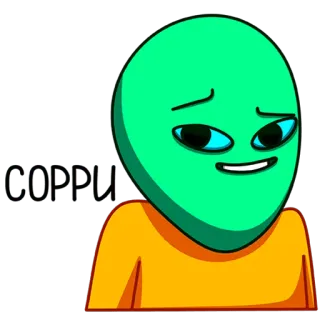 😭 COPPO alien, character, animation whatsapp sticker