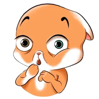 😯 Dessin animé, Animal, Mignon, Kawaii, Drôle, Orange, Yeux, Adorable whatsapp sticker