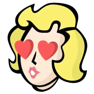 😍 Liebe, Herzen, blond, Cartoon, Kuss telegram sticker