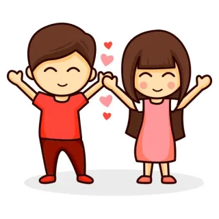❤️ Cartone animato, Amore, Cuori, Coppia, Relazione, Carino, Animato telegram sticker