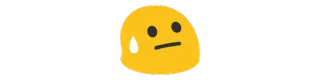 😐 geel, vlek, verdrietig, zweet, emoji telegram sticker
