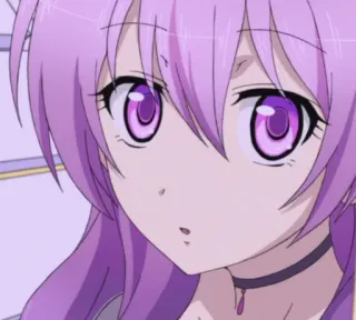 😲 animé, fille, cheveux violets, mignon, manga, personnage, animé telegram sticker