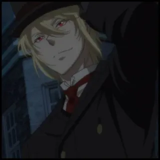 🕸️ William James Moriarty Moriarty the Patriot Anime, Postać, Moriarty, Kapelusz, czerwone oczy, uśmiech telegram sticker