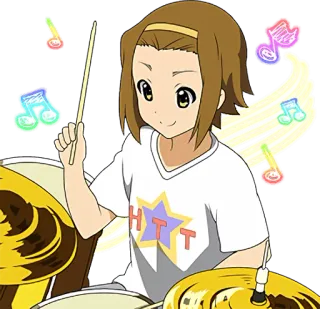 🥁 Tainaka Ritsu K-On! HTT anime, drums, music, band, cute, ritsu telegram sticker