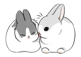 😊 conejo, conejito, lindo, animal, dibujo, pegatina telegram sticker