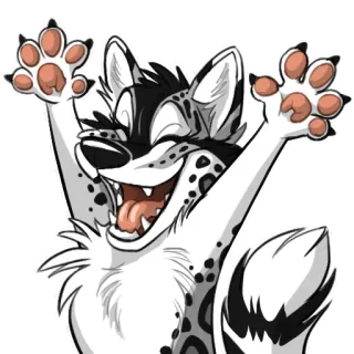 😄 Furry, Animal, Desenho animado, Feliz, Personagem, Ilustração telegram sticker