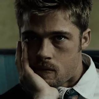 🙄 Brad Pitt, retrato, ator, celebridade, homem whatsapp sticker