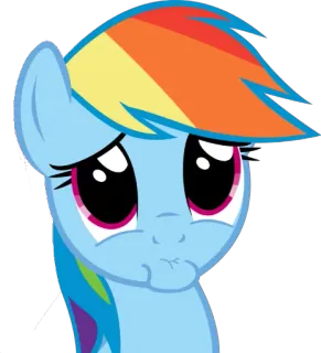 😞 Rainbow Dash My Little Pony my little pony, kartun, rainbow dash, kuda poni, imut, sedih, animasi telegram sticker