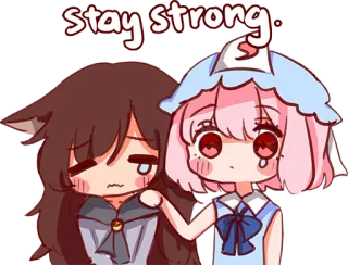 😢 stay strong Аниме, Мультфильм, Дружба, Поддержка, Ободрение, Милый telegram sticker