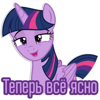 🙂 Twilight Sparkle My Little Pony Теперь всё ясно Pony, Cartoon, Twilight Sparkle, Sticker, My Little Pony telegram sticker