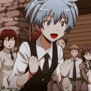🌀 Nagisa Shiota Assassination Classroom Anime, Escola, Nagisa Shiota, Estudante, Ilustração, Animação whatsapp sticker