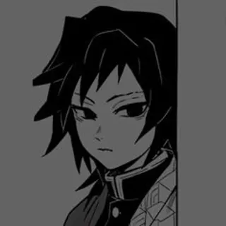 🕳 Giyu Tomioka Demon Slayer Anime, Manga, Demon Slayer, Giyu Tomioka, Personaggio, Bianco e Nero telegram sticker