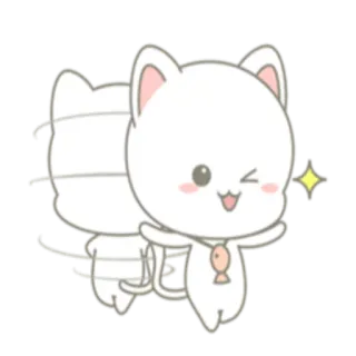 😉 cat, cute, kawaii, animal, kitten, fish, sparkle telegram sticker