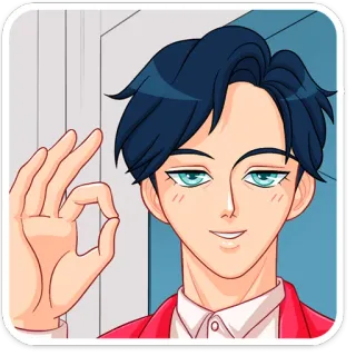👌 อนิเมะ, การ์ตูน, ตัวละคร, ท่าทาง, โอเค, อนุมัติ whatsapp sticker