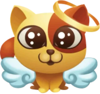 😇 gato, ángel, lindo, halo, alas, mascota telegram sticker