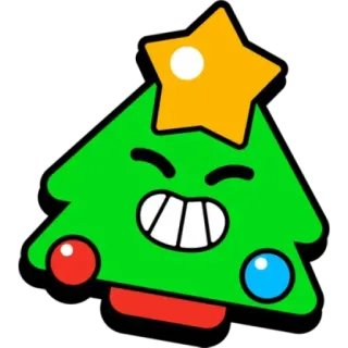 😁 Weihnachtsbaum, Stern, Cartoon, Feiertag, Festlich telegram sticker