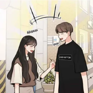 😁 HAHAHA HAHA อนิเมะ, คู่รัก, หัวเราะ, ความรัก whatsapp sticker