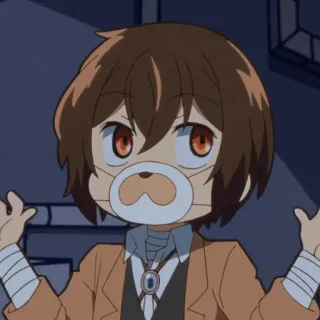 🖤 Osamu Dazai Bungou Stray Dogs Anime, Chibi, Manga, Dazai, Bungou Stray Dogs whatsapp sticker