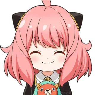 ☺️ Anya Forger Spy x Family Anime, Spy x Family, Anya Forger, Dibujo animado, Lindo, Chica, Pelo rosa telegram sticker