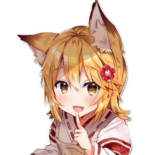👆 Anime, Garota raposa, Kawaii, Fofo, Senko-san telegram sticker