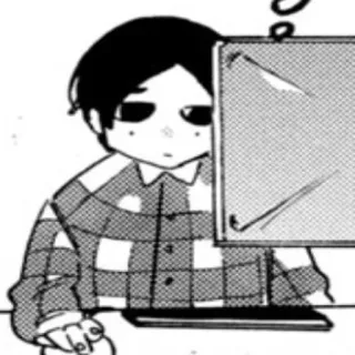 🫥 Anime, Manga, Ordenador, Dibujo animado, Personaje, Dibujo telegram sticker