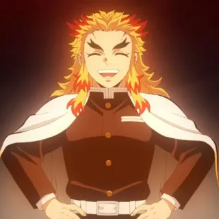 🔥 Rengoku Demon Slayer anime, charakter, lächelnd, rengoku, demon slayer whatsapp sticker