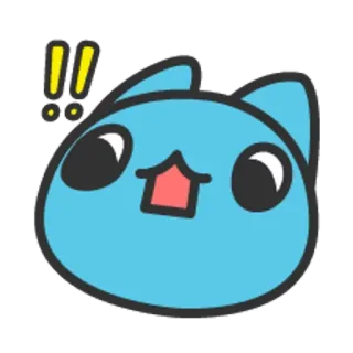 🐮 猫, 青, ステッカー, 可愛い, カワイイ, 漫画 telegram sticker