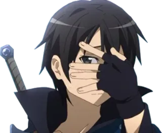 😶 Kirito Sword Art Online anime, sword, character, boy, sword art online, kirito telegram sticker